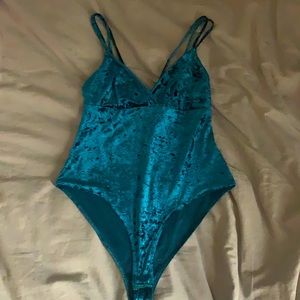 velvet blue bodysuit